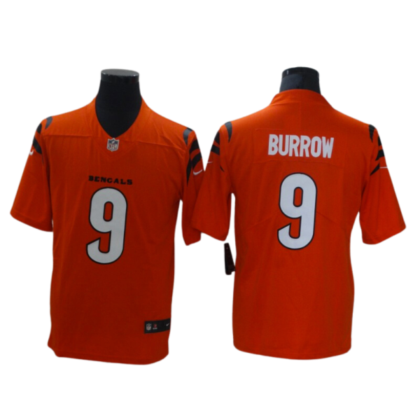 Jersey Joe Burrow #9 Cincinnati Bengals naranja