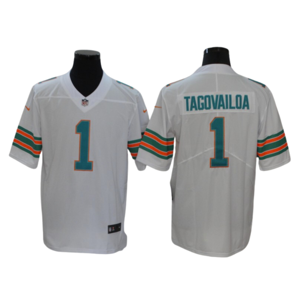 Jersey Tua Tagovailoa #1 Miami Dolphins blanco