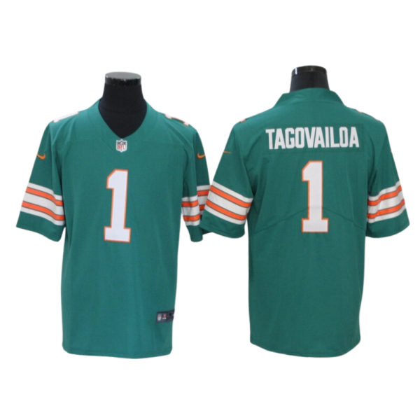 Jersey Tua Tagovailoa #1 Miami Dolphins turqueza