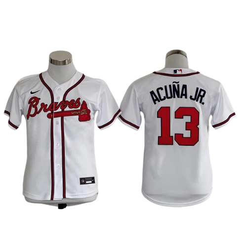 Jersey Acuña Jr #13 Atlanta Braves blanco