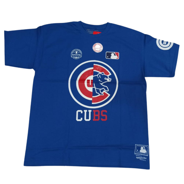 Playera Chicago Cubs Dual Logo Azul