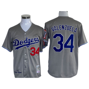 Jersey Fernando Valenzuela #34 gris