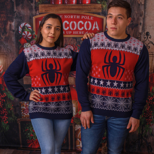 Ugly Sueter Navideño Spiderman Estrellas