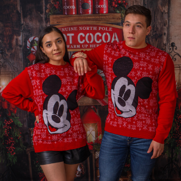 Ugly Sueter Navideño Mickey Copos