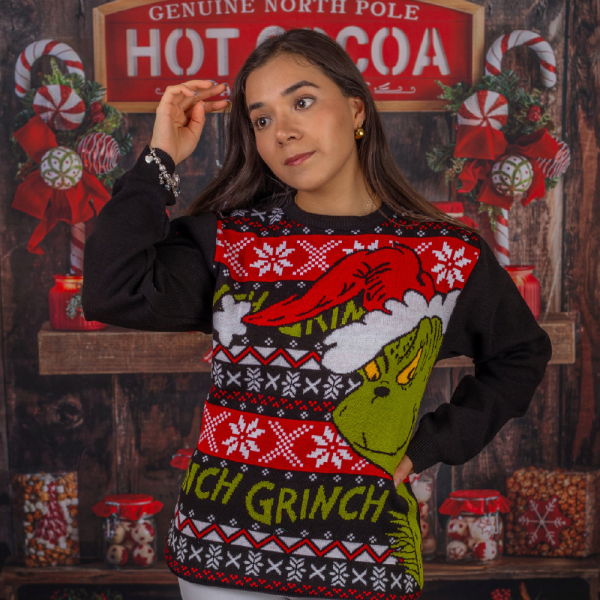 Ugly Sueter Navideño Grinch Escondido